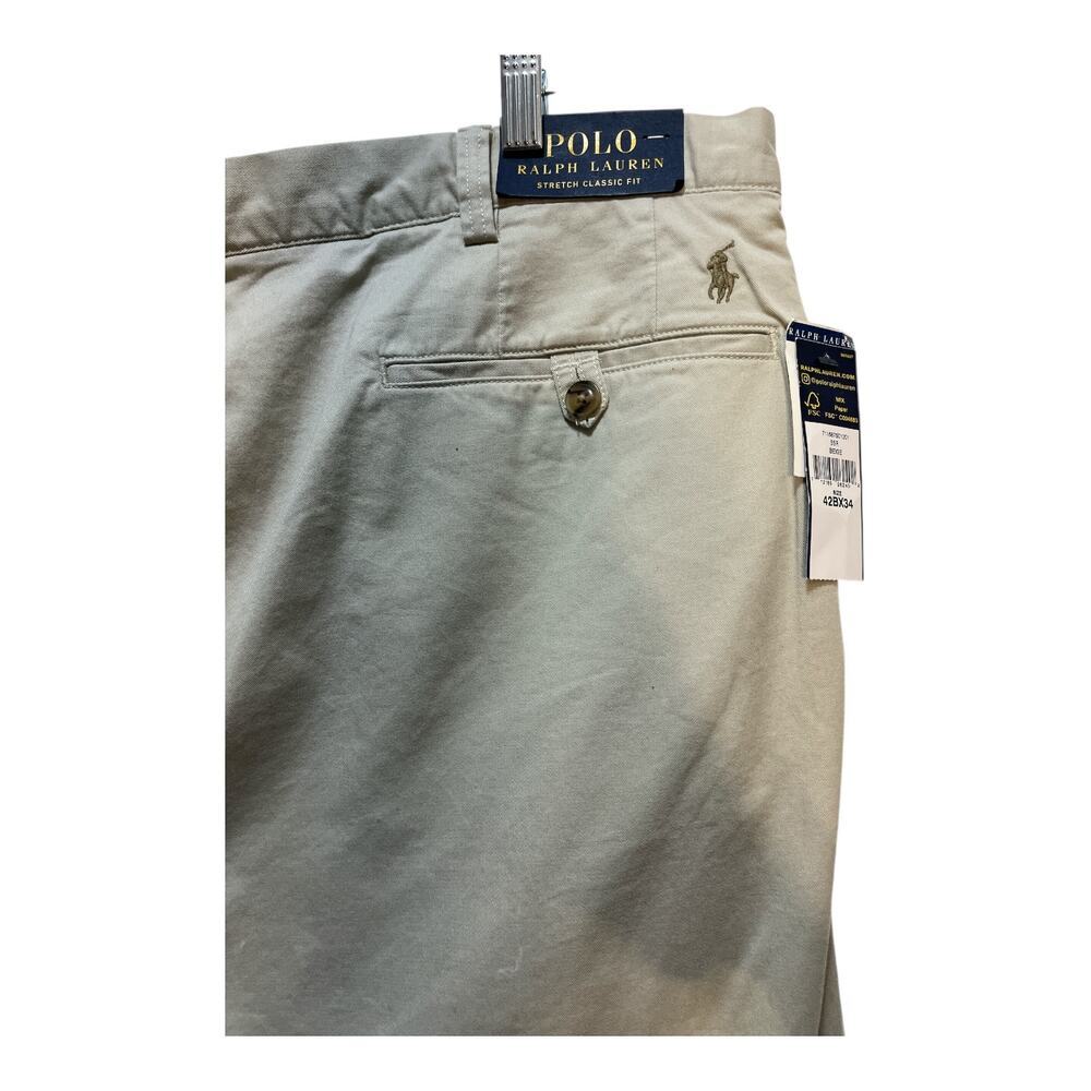 Polo Ralph Lauren Chino Pants Men's 42x34 Classic Fit Stretch Beige NWT - Picture 5 of 10
